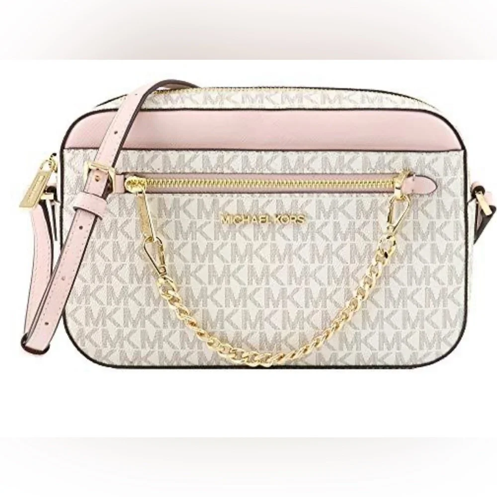 NWT Michael Kors Jet set travel large logo crossbody - Picture 1 of 12
